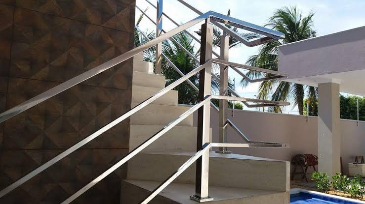 Corrimão em aço inox para escada